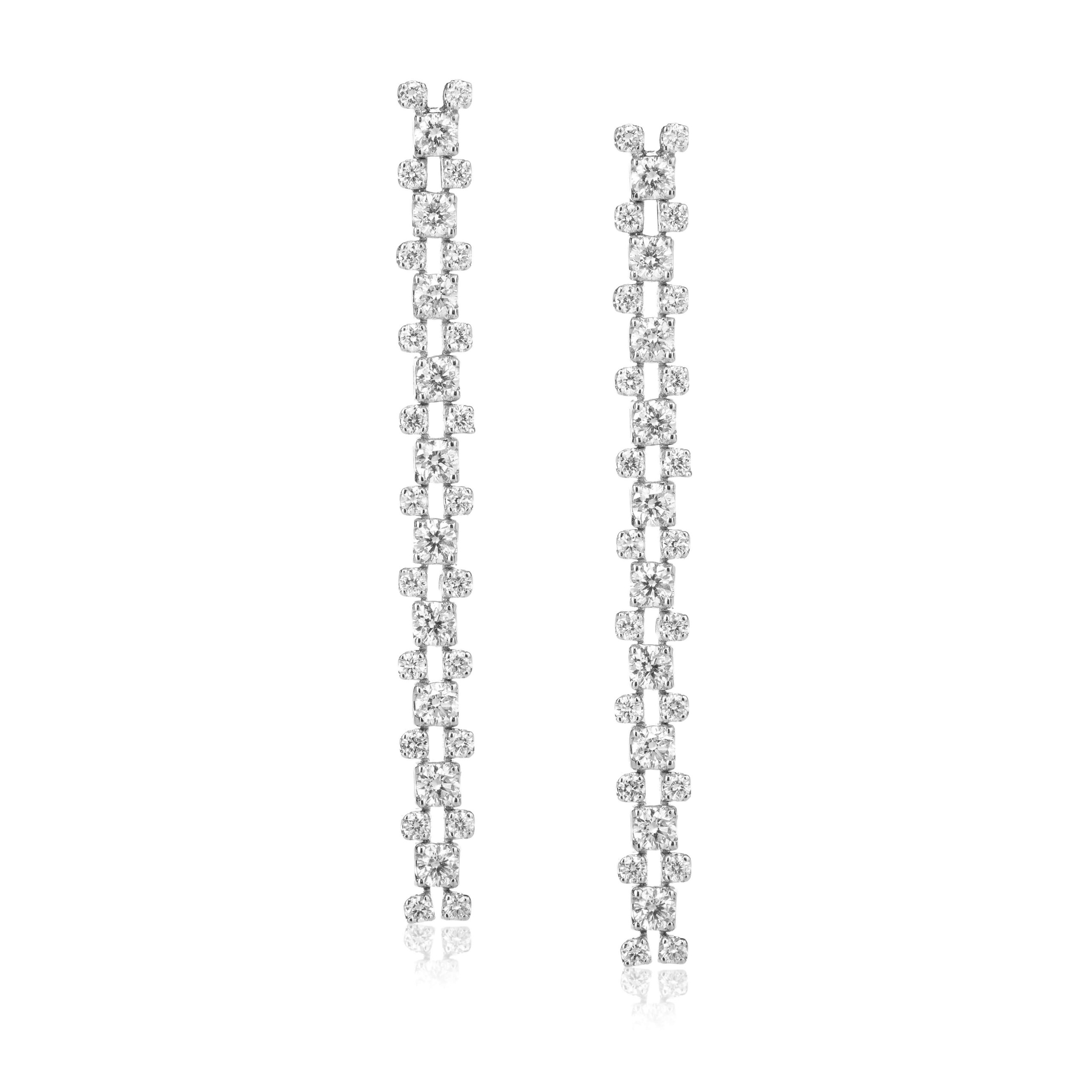 18ct white gold and diamond drop earrings - Thomas Meihofer Jewellery ...