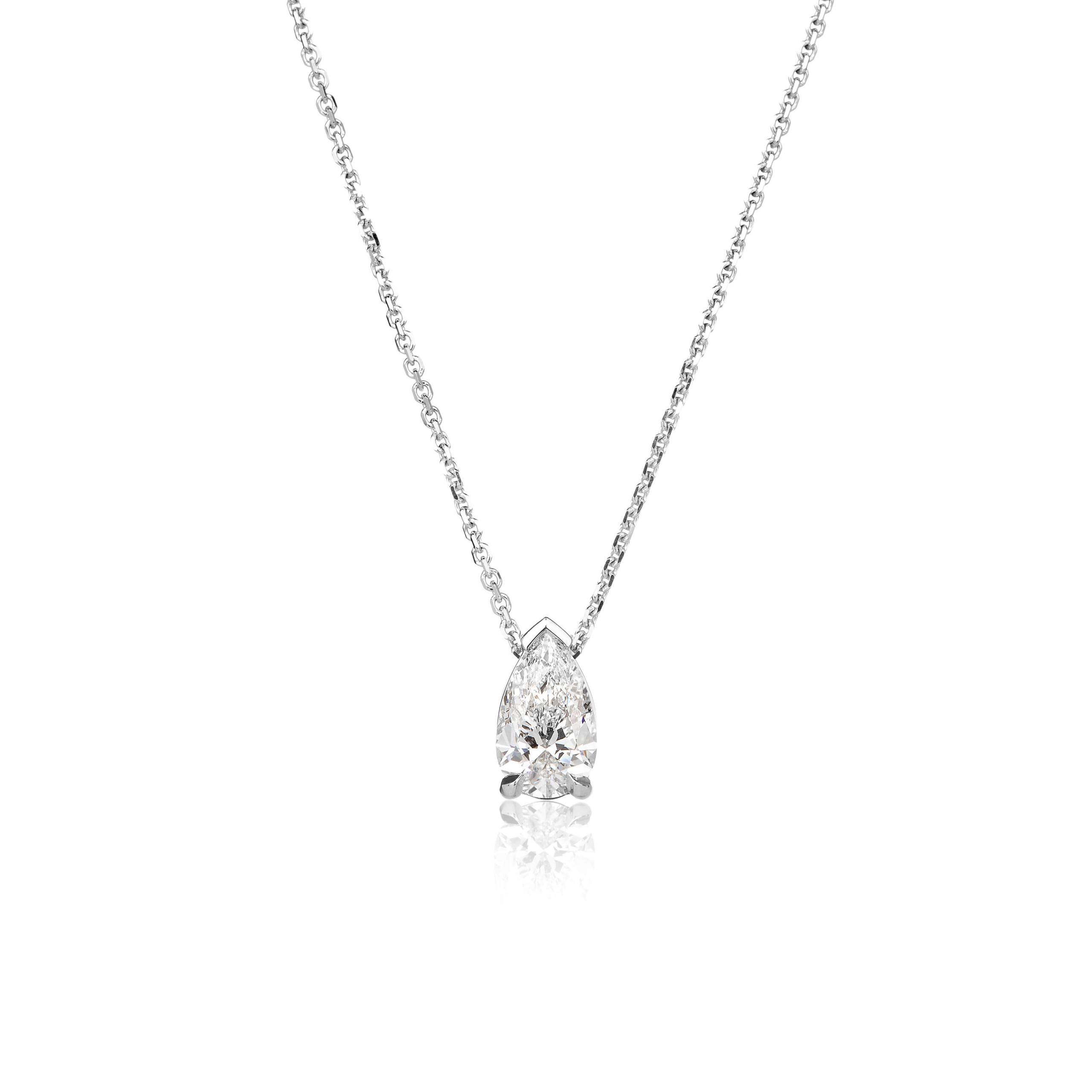 Pear cut deals diamond pendant